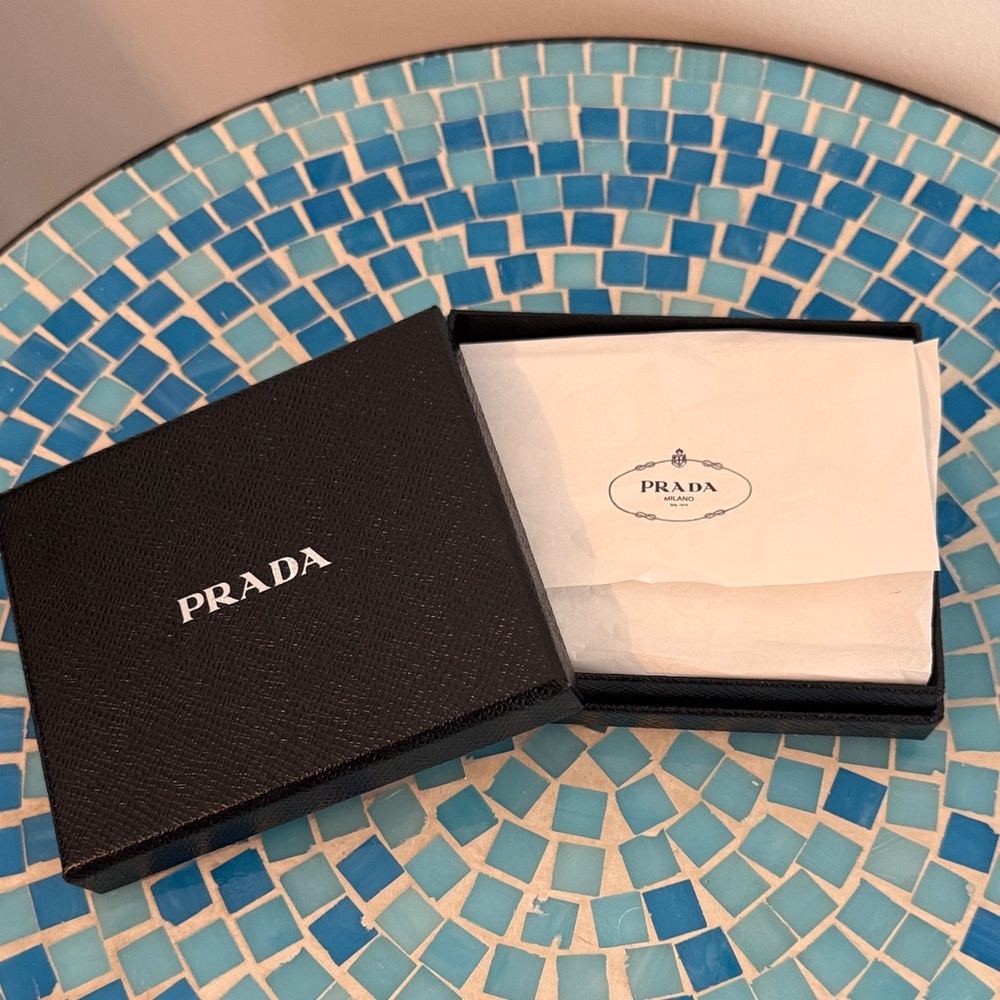 Prada Black Leather Bracelet with Brushed Metal Logo Plate - Picture 8 of 8